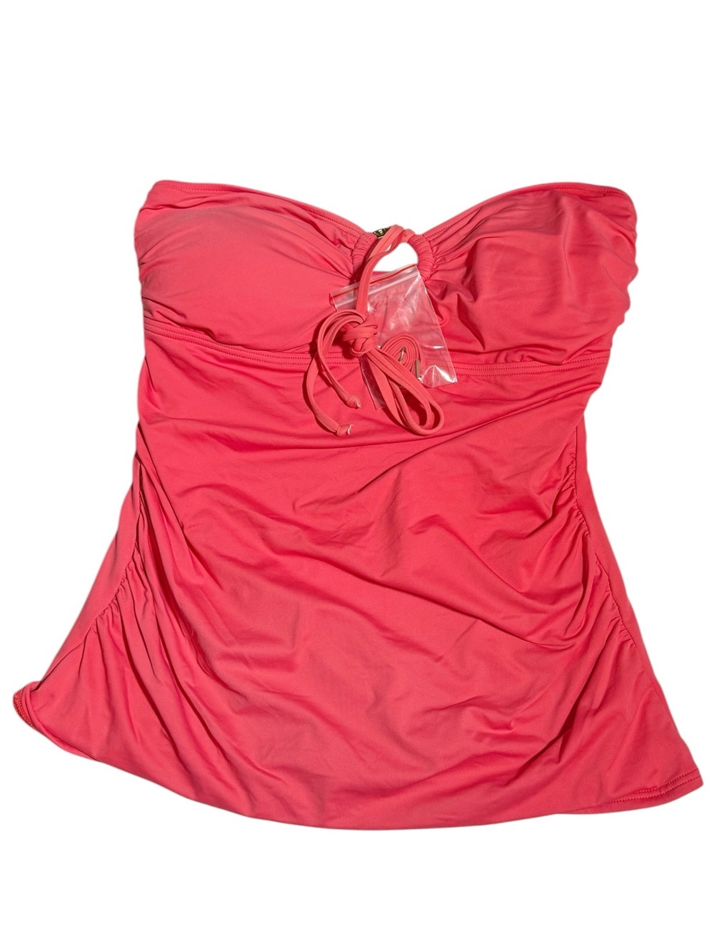 MICHAEL Michael Kors Shirred Halter Tankini 2 Piece Set NWOT Coral Salmon Medium - Picture 3 of 8